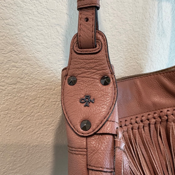 OrYANY Josie Leather Fringe Blush Adjustable Strap Handbag (1 of 2) - Picture 5 of 11